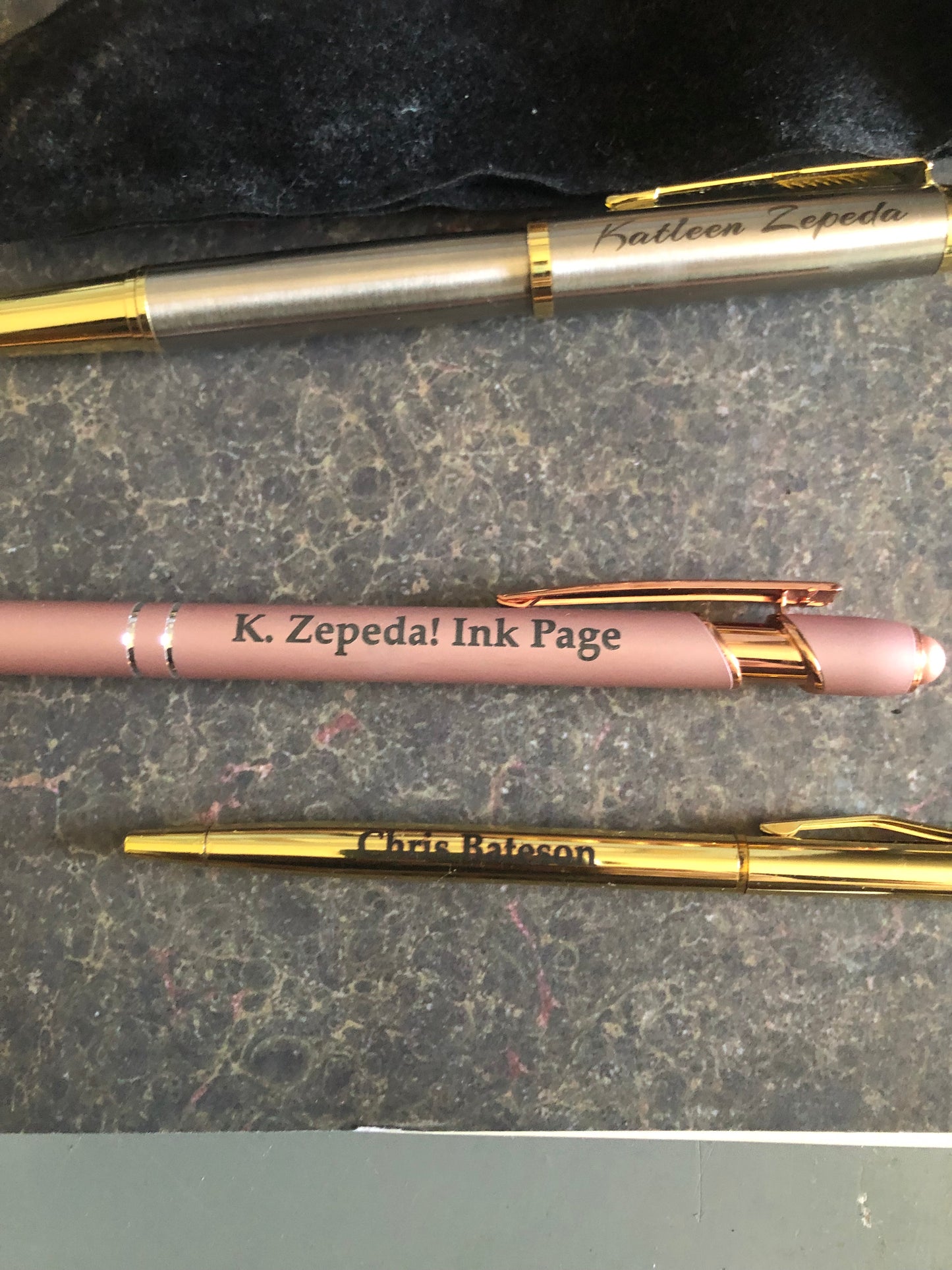 Inkpage fine gold ink pen with you’re name.