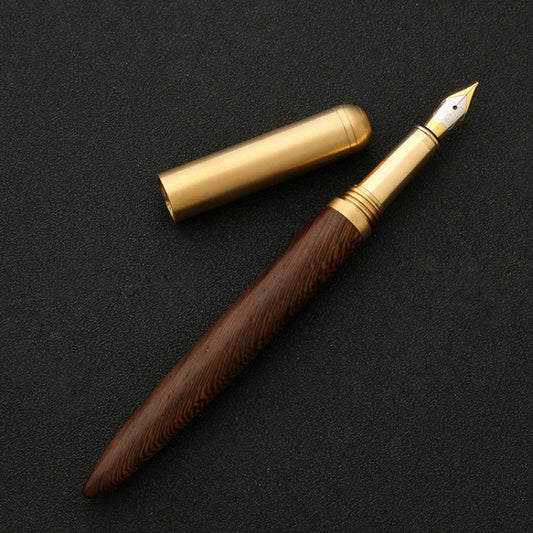 2024 Luxury Brand Fountain Pen Wooden Brass Spin Elegante Stationery School Supplies Calligraphy Ink Pens Caneta de presente