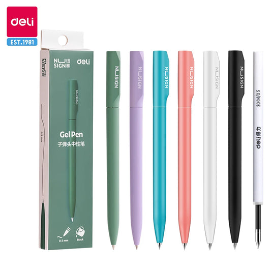 Deli Luxury Ballpoint Pens 0.5mm Colored Gel Pen Ink Refills School Office Supplies Stationery Xiaomi Pen Office Accessories