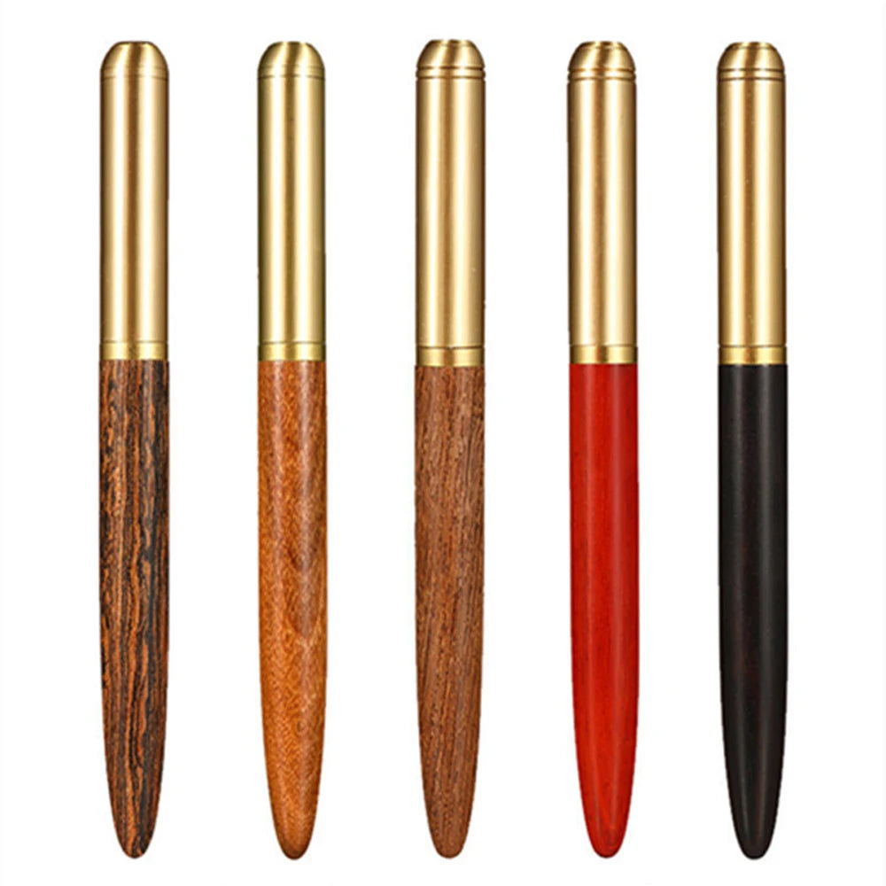 2024 Luxury Brand Fountain Pen Wooden Brass Spin Elegante Stationery School Supplies Calligraphy Ink Pens Caneta de presente